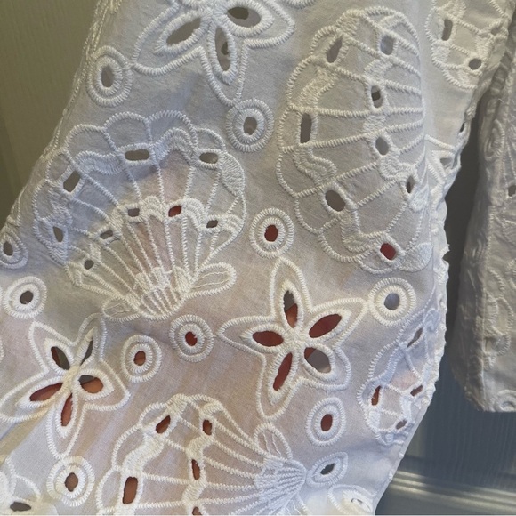 Lilly Pulitzer Maisha Eyelet Top Size L - Picture 7 of 12